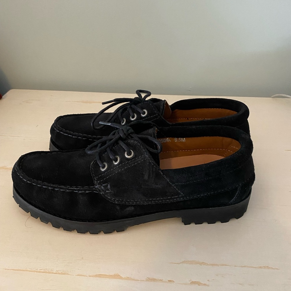 Aquatalia Men's Black Waterproof Suede Lace Up Shoes